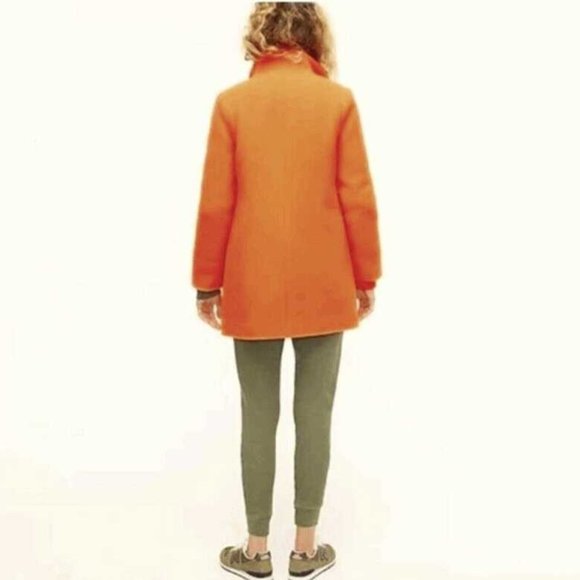 New 8P J Crew neon tangelo lodge coat - Picture 10 of 10